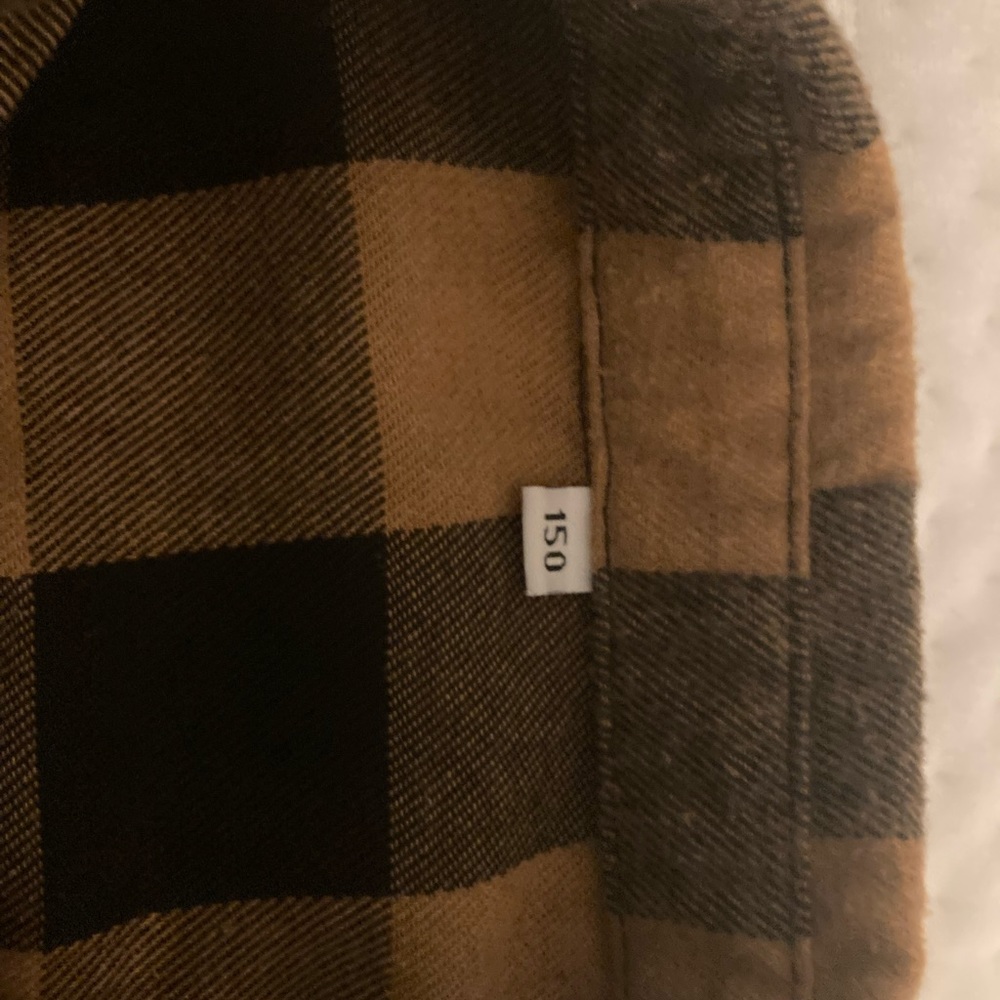 Boys long sleeved button up Black and Tan